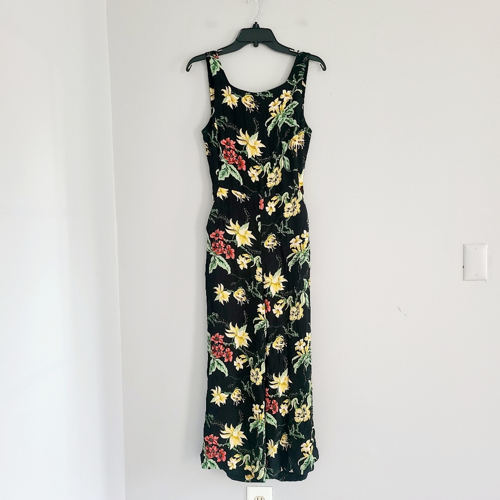 Aritzia Wilfred Black Tropical Floral Romper 4
